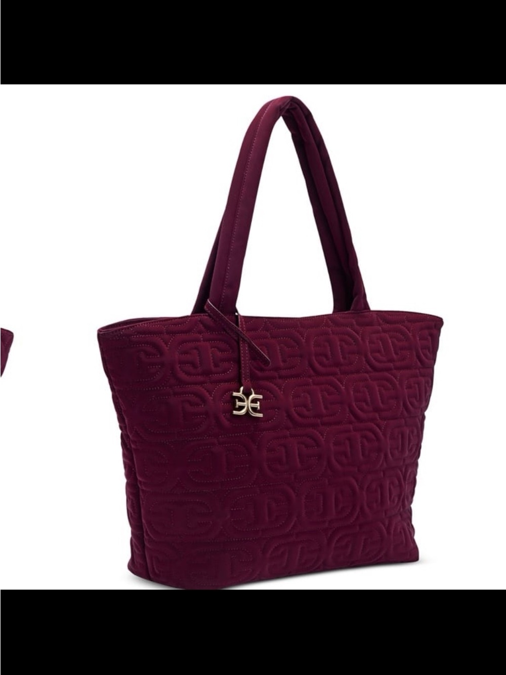 NWT sam Edelman ethyl top zip medium east west tote bag color Bordeaux - Picture 3 of 11